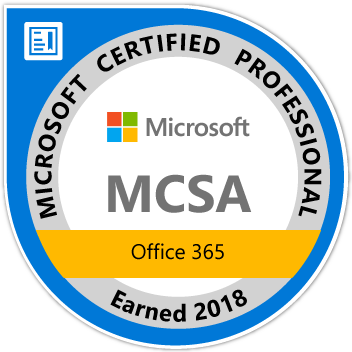 MCSA Office 365 badge