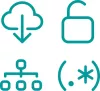 Iconos de desarrollo de software a medida